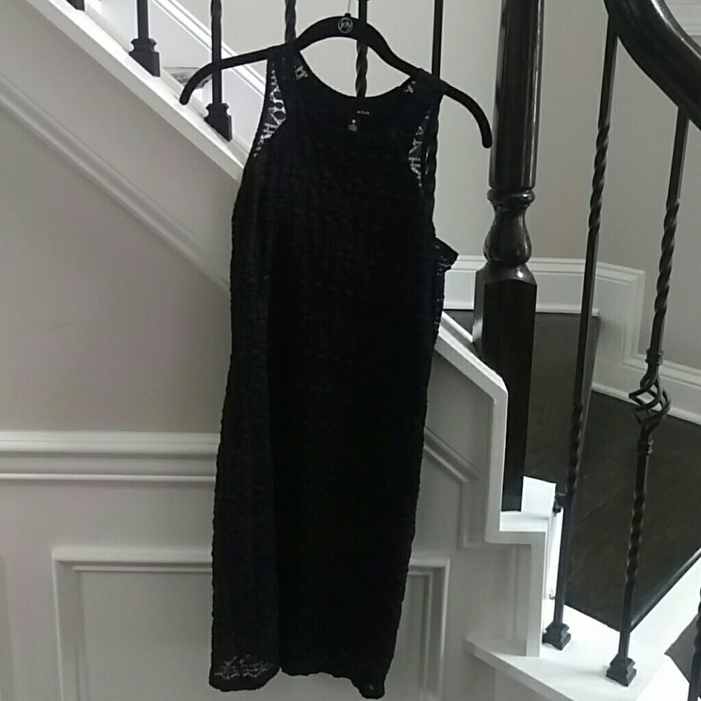 Aqua mini dress,black xs, nwot